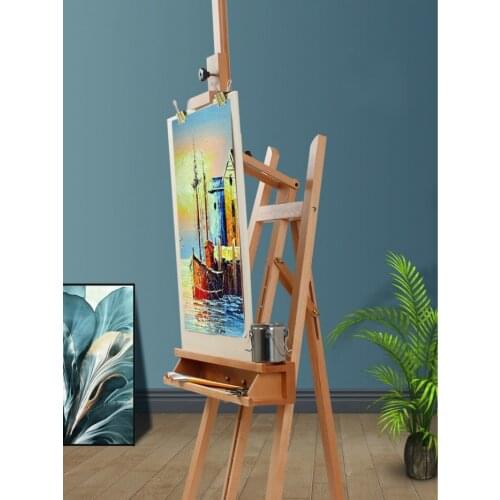 Easel Caballete Foldable Lifting Chevalet En Bois Artist Oil Paint Stand Portable Wood Painting Easel Stand Painting Accessories