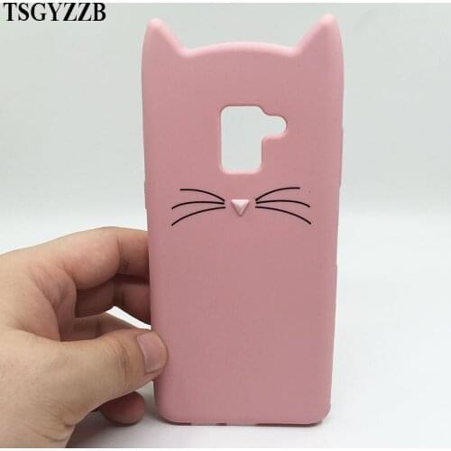 For Samsung Galaxy A5 2017 Case J6 Plus 2018 J2 Prime S5 S6 S7 S8 S9 J3 J5 J7 2016 Case 3D Mustache Cat Soft Silicon Cover Coque