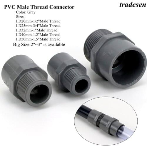 1pcs UPVC 1/2"/3/4"/1"Male Thread pipe Connector for Garden Irrigation Watering Aquarium Pipe/PVC Tube Adapter