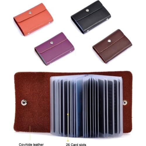 New Fashion Unisex Cowhide Genuine Leather Men Credit Card Holder Business Card Case Wallet For Women 11 Colors