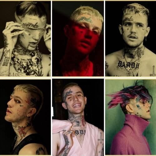 Retro Poster Lil Peep Hip Hop Singer Poster Canvas Painting Wall Decor Posters Wall Art Picture Posters for Living Room Decor