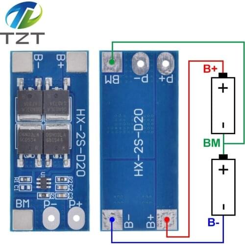 2S 10A 7.4V 18650 lithium battery protection board 8.4V balanced function/overcharged protection