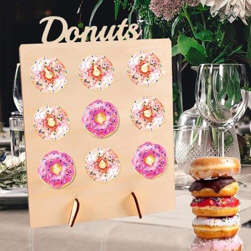 Donuts Wall Holds Candy Sweet Cart Doughnut Birthday Party Supplies Wedding Rustic Decor Wood Wedding Table Decor Baby Shower