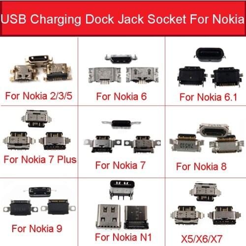 Mirco Usb Charger Jack Port For Nokia 2 3 5 3.1 5.1 6 6.1 7 7.1 8 Sirocco 9 PureView 8.1 X5 X6 X7 X71 Plus N1 Charging Socket