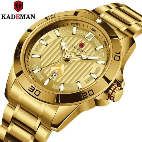 KADEMAN Top Luxury Men Watches Waterproof Stainless Steel Quartz Watch Male Date Military Clock Wrist watch Relogio Masculino