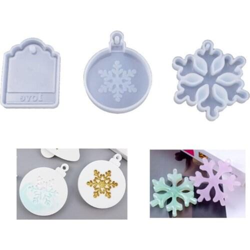 Christmas decoration christmas tree snowflakes silicone mold DIY Crafts Jewelry F3MF