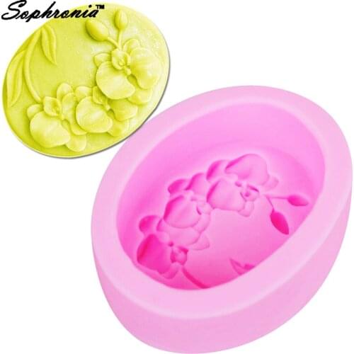 Sophronia S101 Orchid Flower Silicone Soap mold Wedding Fondant Cake Decorating Tools 3D Craft Resin Clay Moulds 9.5*7.5*3.5CM