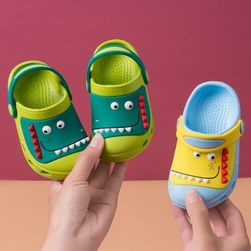 Summer Toddler Baby Boys Girls Cute Cartoon Children Beach Sandals Slippers Flip for Kids Dinosaur Mocassins Garden Slippers