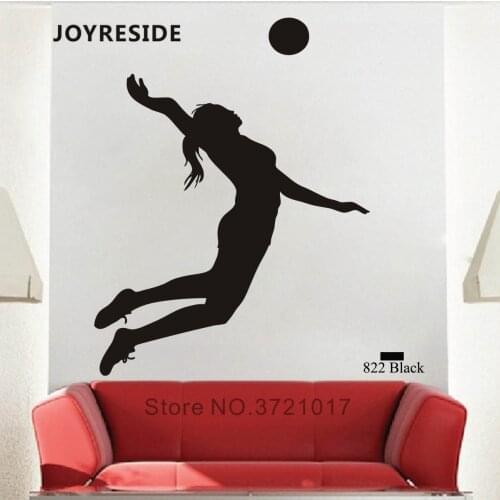 JOYRESIDE volleyball Wall Sports Decal Vinyl Sticker Decor Girl Teenager Living Room Bedroom Playroom Home Decoration Mural A451