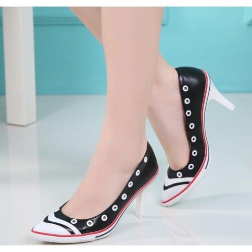 New Luxury Women casual shoes high heels zapatos fashion loafers sexy high heels ladies shoes women candy color pumps MC-54