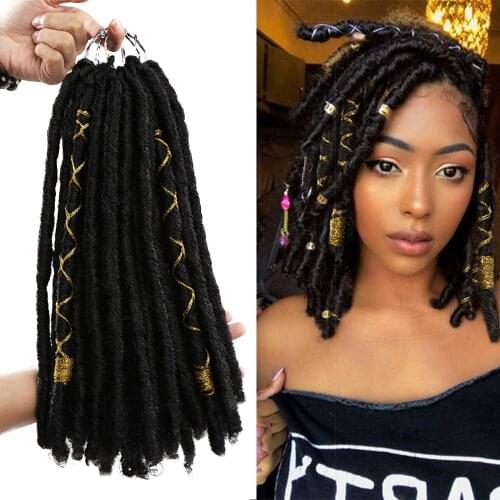 Crochet Hair Dreadlocks Faux Locs Braiding Hair Extensions Synthetic Decorative Braids Pre Stretched 12Inch for Women Black