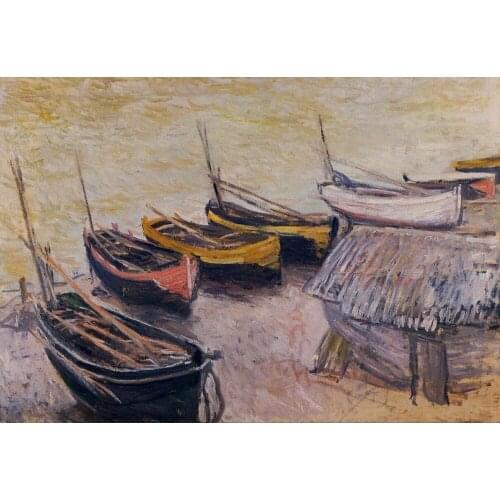 High quality Oil painting Canvas Reproductions Boats on the Beach (1883) By Claude Monet hand painted