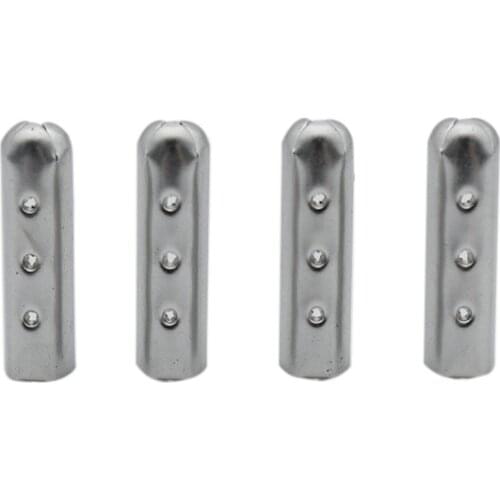 Weiou Aglets 1.8CM*5MM Copper Metal Laces Head Silver Polishing Shoelaces Tips Zinc Alloy Ropes Ends Three Holes For Cordones