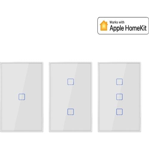 WiFi Smart Touch Panel Light ON/OFF Wall Switch US Type Work With Apple HomeKit
