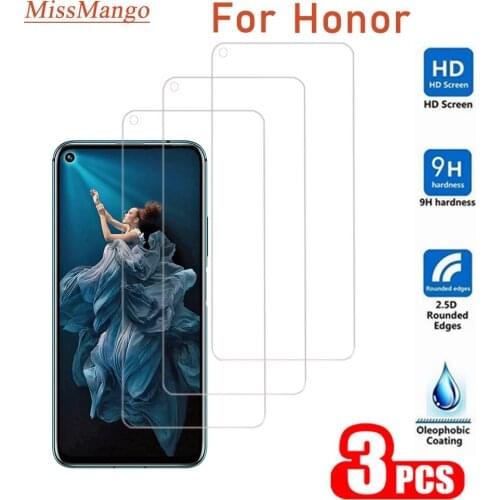 3PCS Tempered Glass For Huawei Honor 8x 8C 8S 8S Prime 20i 20e 20s 20Pro 20 Screen Protection on For 8S Prime 20i 20e 9H Film