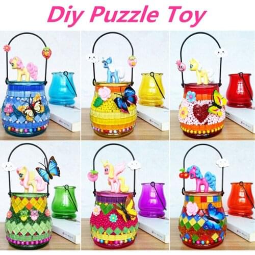 1PCS DIY 3D Vase Model Puzzle Game For Children Child Mosaics Sticky Crystal Art Craft Toy Kid Early Learning Handmade Toys