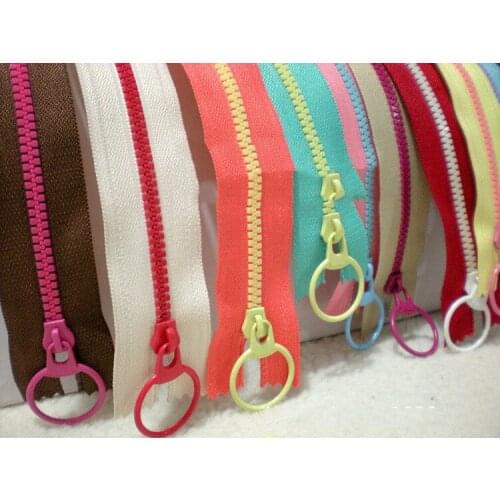 10PCS 3# Multicolor O Ring Puller Resin Zipper Close-end Zippers for Bag Garment Sewing Zips DIY Accessory 15/20/30/40CM