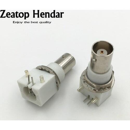 10Pcs BNC Female Socket Right Angle PCB Panel Mount Soldering Iron Adapter Connector