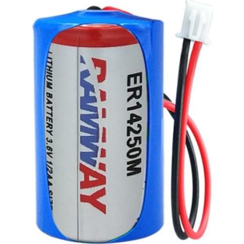 10PCS Lithium battery ER14250M 3.6v800MAH power type PLC device 1 / 2AA With plug ER14250