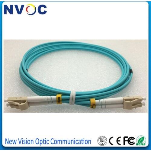 10Pcs/Lot,3Meter LC/UPC-LC/UPC OM4,Duplex,3.0mm,,LSZH Aqua Jacket,LCUPC Fiber Patch Cord,LC-LC MM(OM4) 50/125 3M DX Fiber Jumper