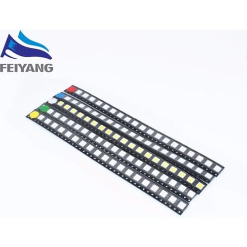 100PCS/LOT 5050 SMD White Red Blue Green Yellow 20pcs each Super Bright 5050 SMD LED Diodes Package Kit