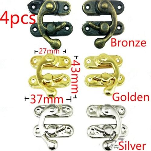 12PCS 37x43mm Box Suitcase Toggle Latch Buckles Metal Lock Bronze Tone Zinc Alloy Wooden Box Lock Antique Style