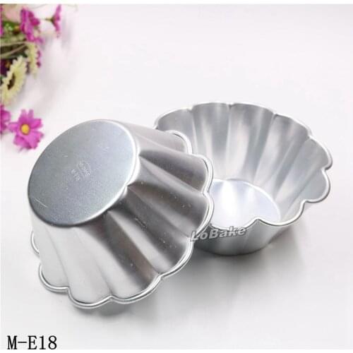 2pcs/lot) New 15cm chrysanthemum flower shape anodic aluminum alloy pie pan tart mould deep jelly pudding cup cake mold DIY