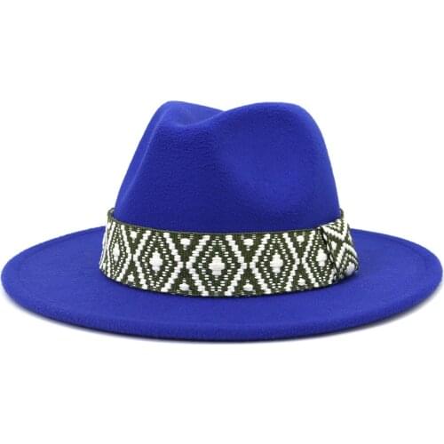 2021 Men Women European American Big-brimmed Woolen Felt Fashion Fedora Hat British Classic Vintage Church Party Solid Hat