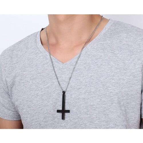 3 pcs/lot solid Cross Classic Metal Beads Mens Accessories Fashion Jewelry Pendants Necklaces black gold Stainless Steel PN-571