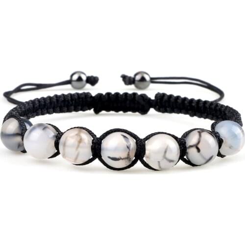 Natural Stone Bracelet Volcanic Rock Men Braied Carnelian Tiger Eye Beads Bracelets Healing Balance Bangles Women Yoga Jewelry