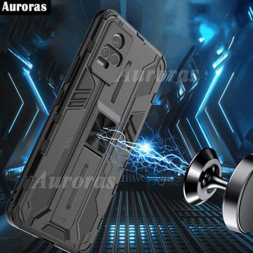 Auroras Case For vivo V21E Shockproof Armor Cover Magnetism Holder Back Clip Phone Case For VIVO V21E Cover