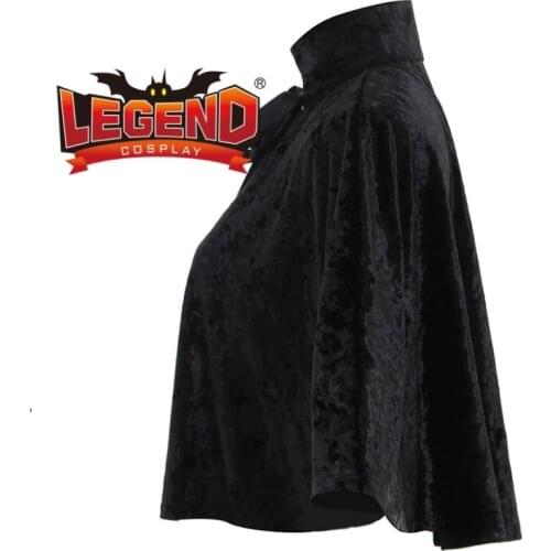 Steampunk Velvet Collar Capelet black mini cape