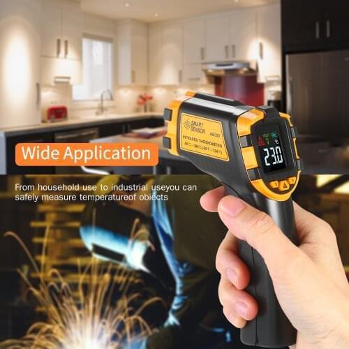 SMART SENSOR Thermometer Digital Non-contact IR Infrared Thermometer Temperature Tester Pyrometer Industrial Thermometer