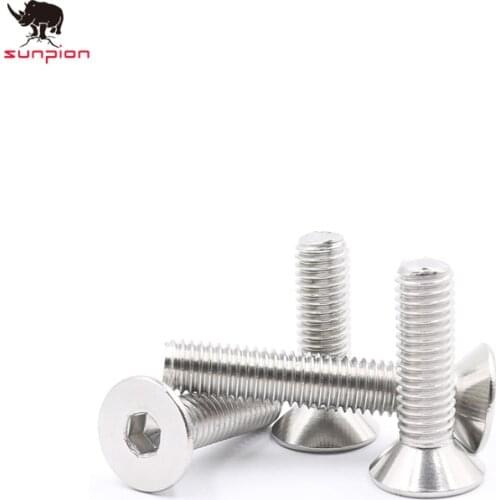 3D printer parts Leveling screw Inbussleutel Hoofd M3 M4 rvs 304 hex socket Platte verzonken kop schroe 8pcs/lot