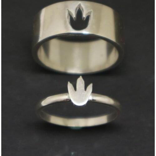 Dinosaur Footprints Promise Ring for Couples - Dino Jewelry, Matching His and Her Ring, Alternative Engagement Ring