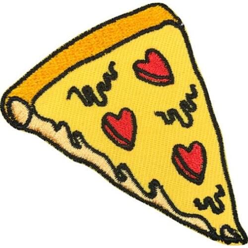 DIY Pizza slices Design Embroidered Cloth Iron-On Patches Sewing Motif Applique Customized Embroidery Patches