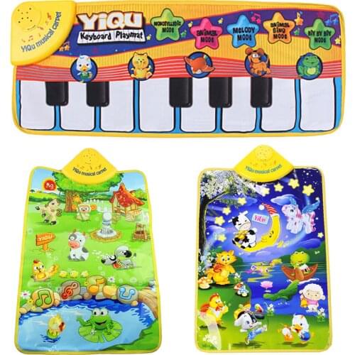 Music Mat Children Game blanket Colour Kids Baby Animal Piano Musical Touch Playmat Singing Gym Carpet Gift Play 4 DropShipping