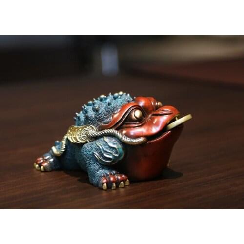 2021 high grade Good luck HOME OFFICE BAR Talisman Bring wealth and treasure Money Drawing JIN CHAN FENG SHUI Brass statue