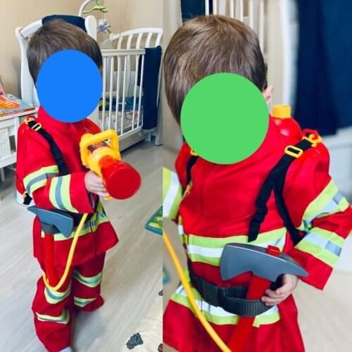 Fireman Costume Uniform Cosplay 2021 Christmas New Year Gift Birthday for Kids Boy Girl Role-play Carnival Fancy Suit Firefight