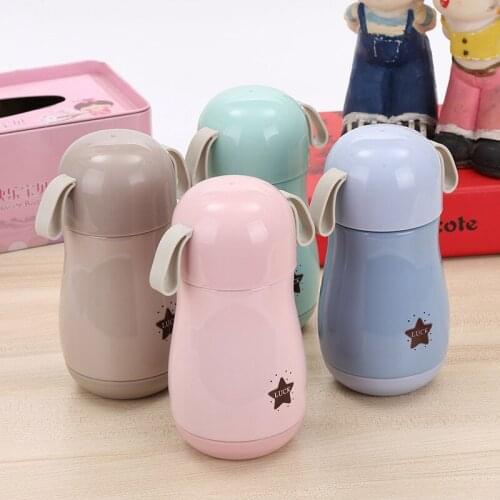 300mL Lucky Star Stainless Steel Mug Student Children Cartoon with Rope Cup Kids Water Bottles Thermos