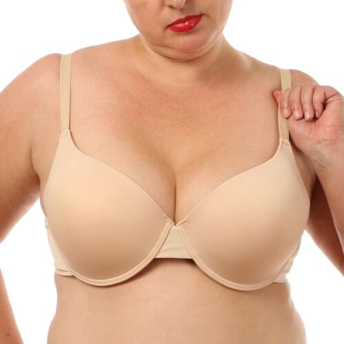 Hot Selling Women Bras Plus Size Sexy Lingerie Unlined Underwire Solid 34 36 38 40 42 44 46 48 C D E F G H Thin Cups