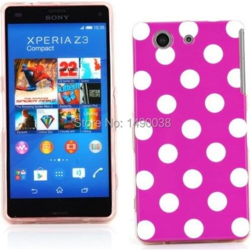 Hot Sale Cute Polka Dots TPU Back Skin Cover Case for Sony Xperia Z3 mini Phone Case Free