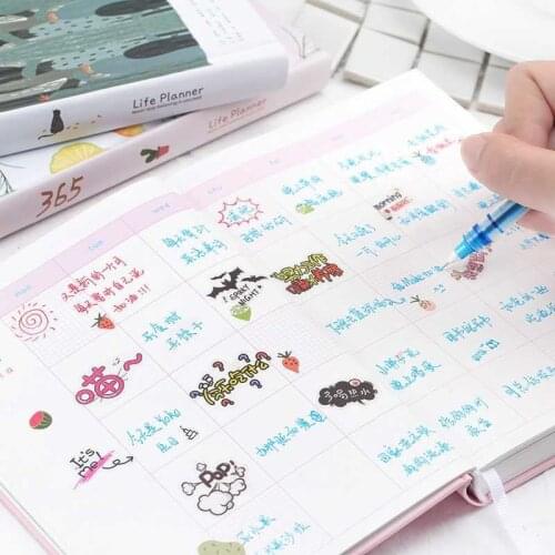 365 Days Cute List Diary Notebook Planner Colorful Inner Page Notepad Daily Plan Yearly Agenda School Office Stationry