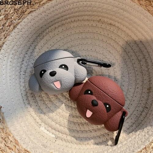 Cute Cartoon Brown Dog Earphone Case For Apple AirPods 2 1 Soft Headphone Protective Cover For AirPods 2 1 Headset Accessories