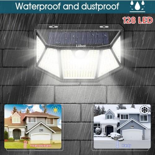 Powerful 128 LED Solar Light Outdoor For Garden Decoration Garden LED Solar Lamp Waterproof PIR Motion Sensor Street Light