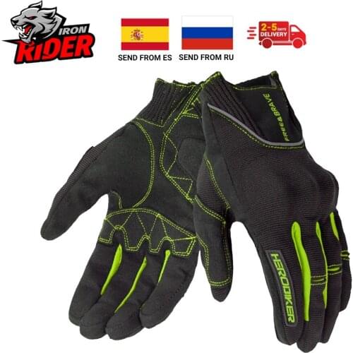 HEROBIKER Motorcycle Gloves Green Motocross Racing Gloves Full Finger Cycling Guantes Moto Motorbike Summer Luvas Da Motocicleta