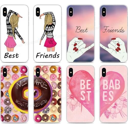 Tpu Soft Best BFF Friend Phone Case For iPhones SE 2020 SE2 SE 2 XR X XS 11 Pro MAX 6 6S 7 8 9 Plus For iPod Touch 7 6 5 Cover
