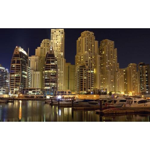 JMINE Div 5D Dubai city skyline Ship River Full Diamond Painting cross stitch kits art Scenic 3D paint by diamonds