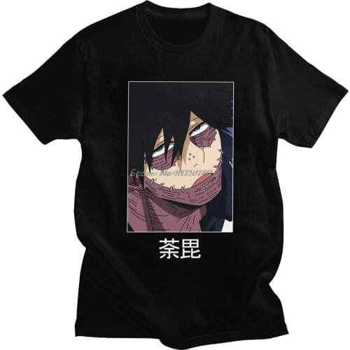 Novelty Dabi Blueflame T-shirt Men Short Sleeves Streetwear Anime Manga MHA My Hero Academia Tshirt Cotton Tee Shirt Merchandise