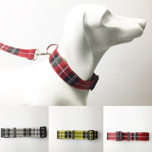 New Plaid style Pet dog collar adjustable size suitable for Medium and large dogs Nylon Webbing Dog Collar pet supplies